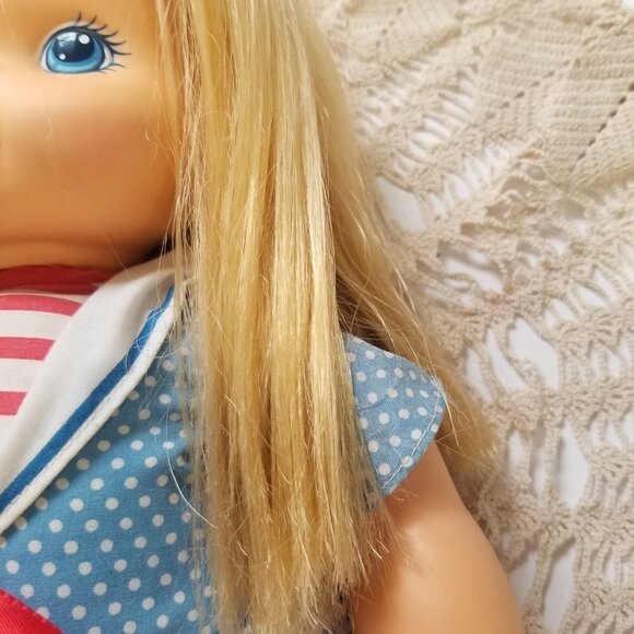 Vintage Doll Playskool School Kids Girl Doll Blonde Hair Sailor Outfit 13 1/2" - Picture 11 of 16